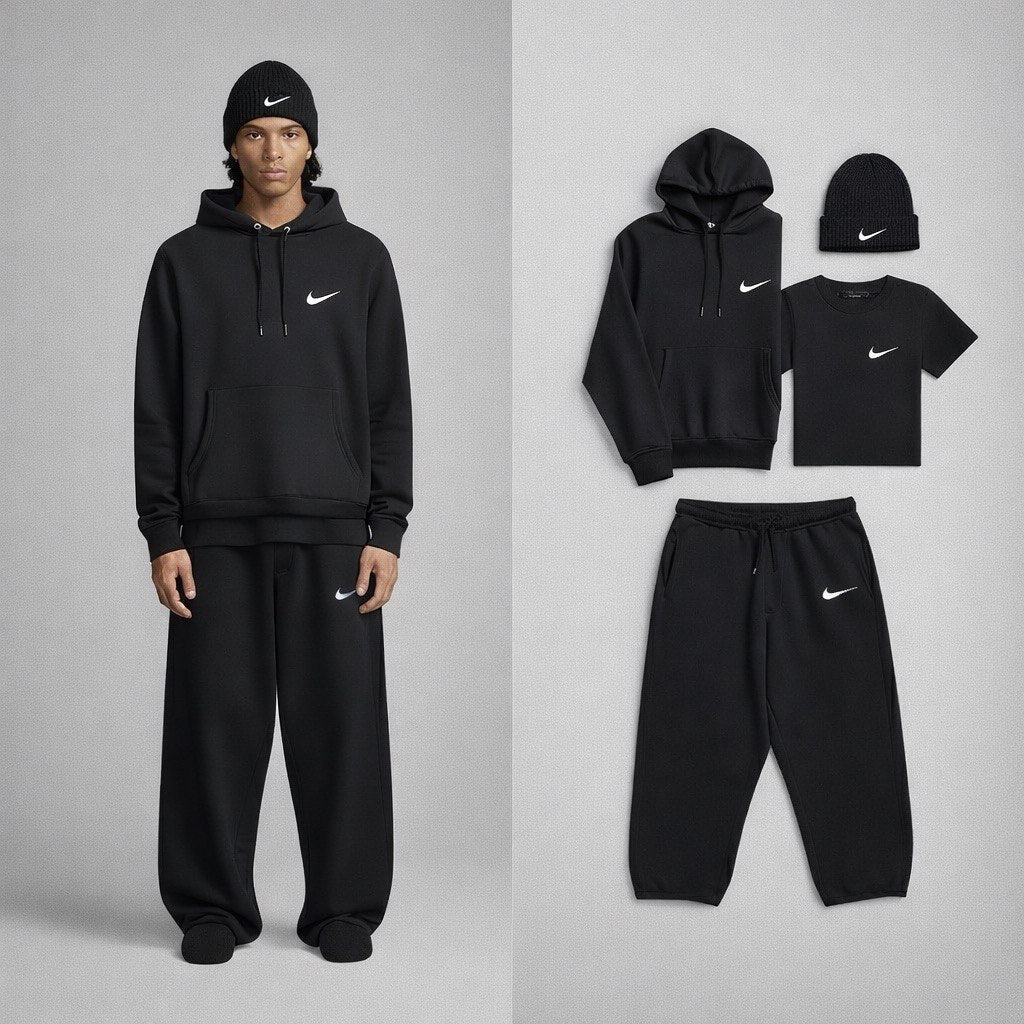 Nk™ Complete Baggy Set – Sweatshirt, Pants, Beanie & T-shirt