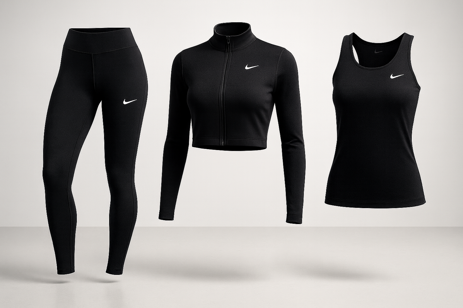 Women's Sportswear Set – NK™ Performance in Dark - Leggings + Tank Top + Jacket